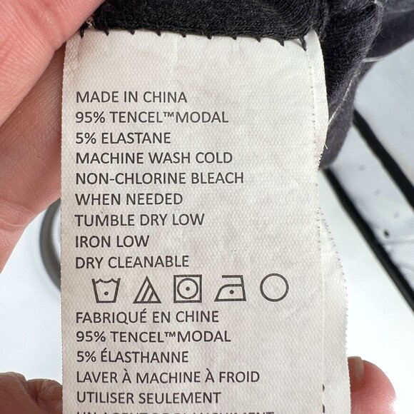 PrAna Striped Janey Foundation Dress Black Charcoal White Tencel Size Medium - Picture 12 of 15